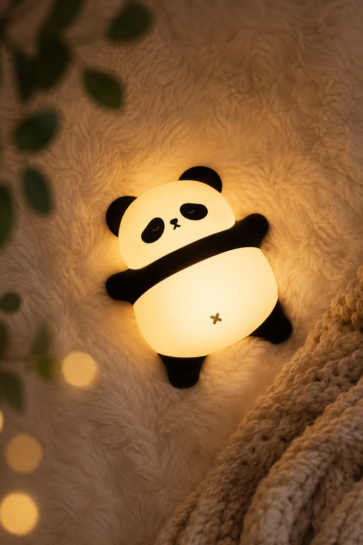 Panda lamp with LED light