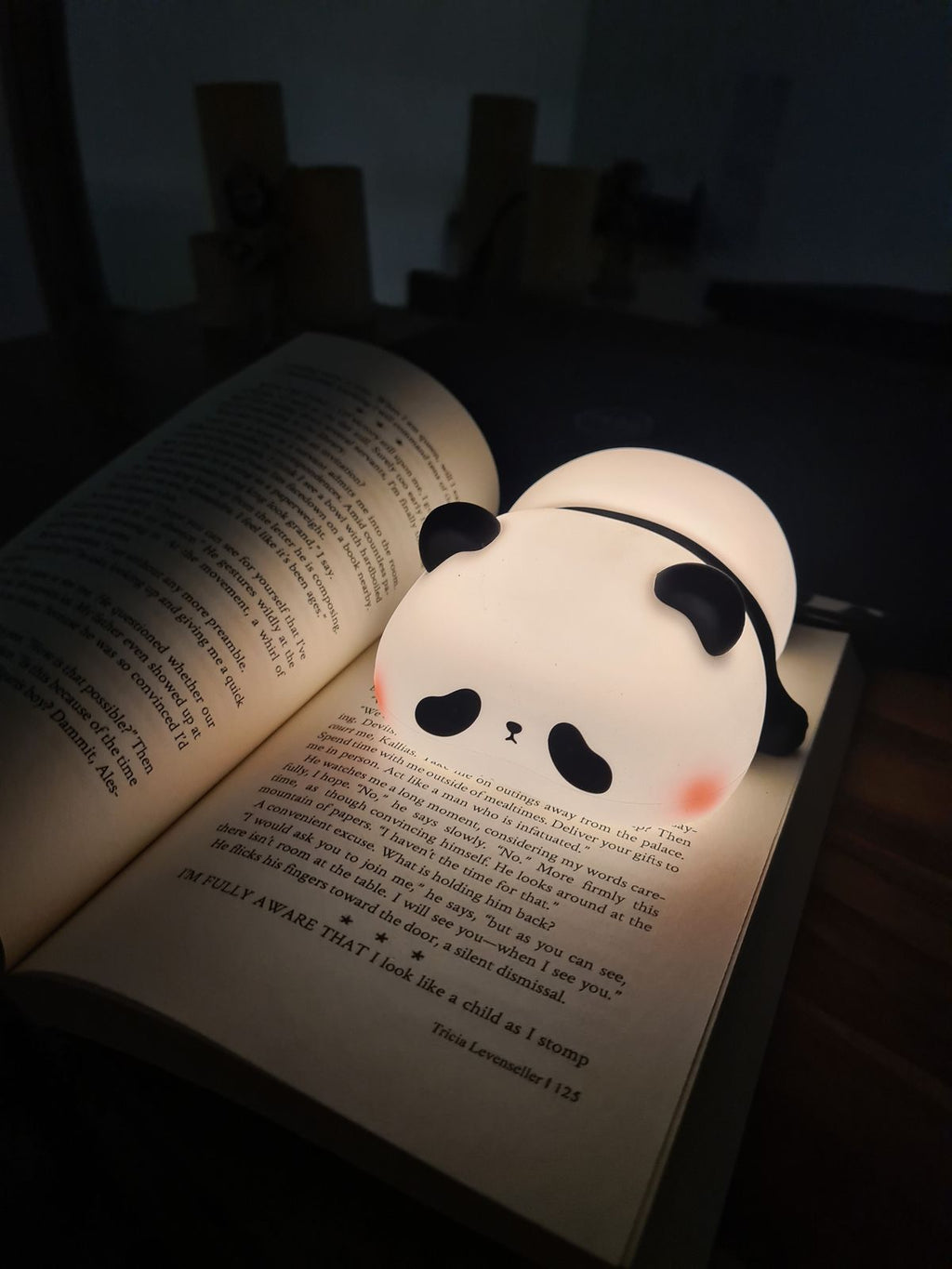 Panda lamp with LED light
